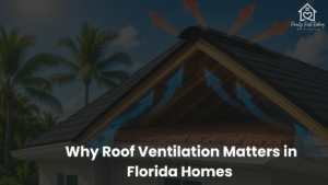 Ridge and soffit vents on a Florida home roofline showing proper roof ventilation system installation